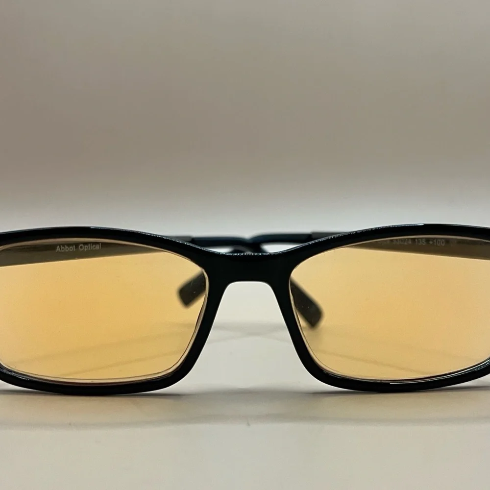 ABBOT OPTICAL-AMBER LENS-BLUE LIGHT BLOCKING GAMING/COMPUTER GLASSES-METAL ARMS